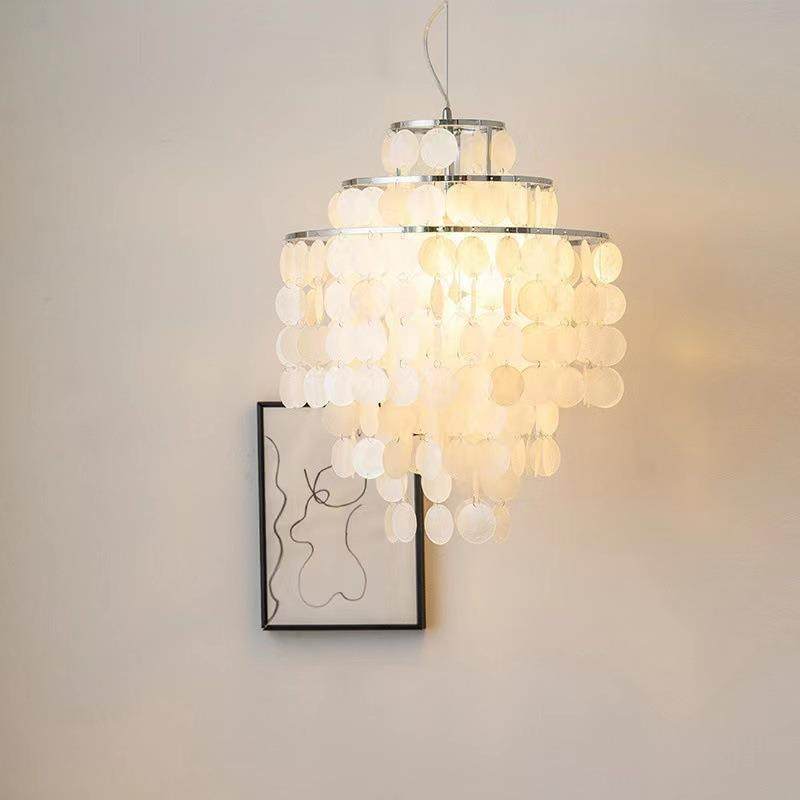 浪漫法式轻奢天然贝壳吊灯复古卧室风铃女孩房间设计师客厅吊灯,3C数码配件,USB灯,淘宝优惠券,粉丝福利购,淘宝优惠卷