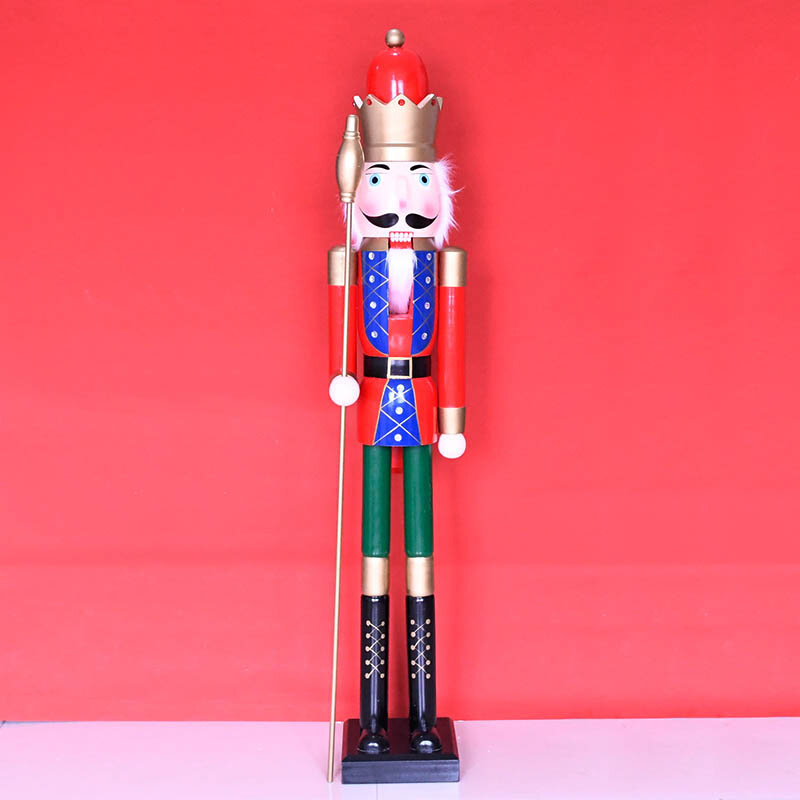 180cm大型胡桃夹子士兵商场圣诞节日开业装饰木制工艺品场景布置
