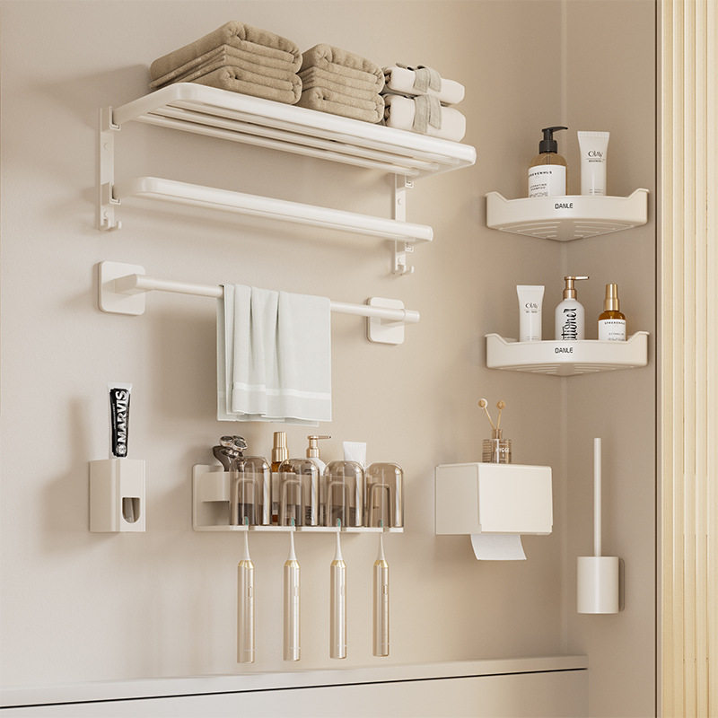 白色浴室置物架免打孔卫生间吸盘壁挂式厕所洗漱台收纳转角三角篮,收纳整理,整理架/置物架/收纳架,淘宝优惠券,粉丝福利购,淘宝优惠卷