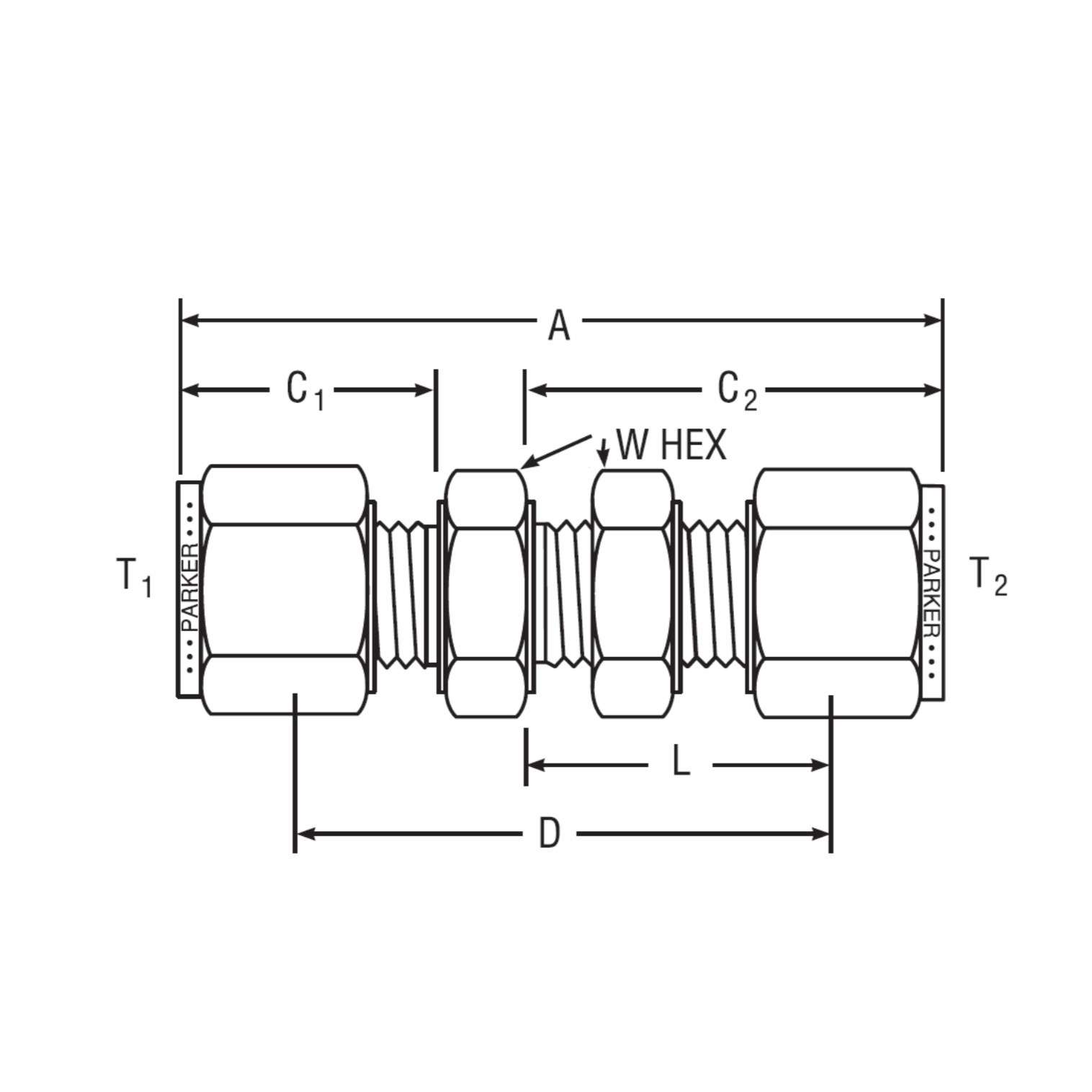 Parker  CPI/A-LOK系列 NPT内螺纹弯头(公制)M8FEL1/8N-316