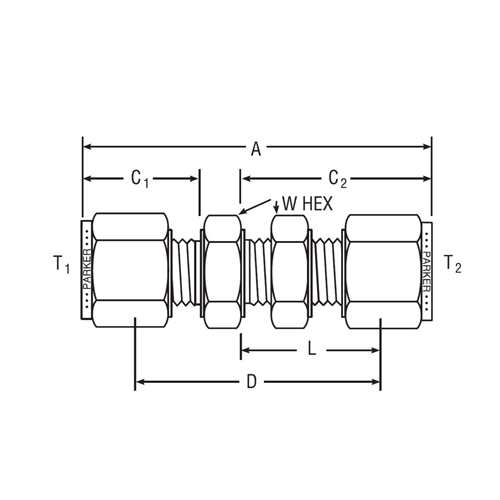 Parker  CPI/A-LOK系列 NPT内螺纹弯头(公制)M8FEL1/8N-316