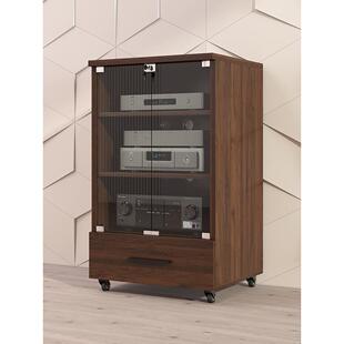 标准版功放机柜专业音响柜实木KTV带锁设备柜家用音响机柜