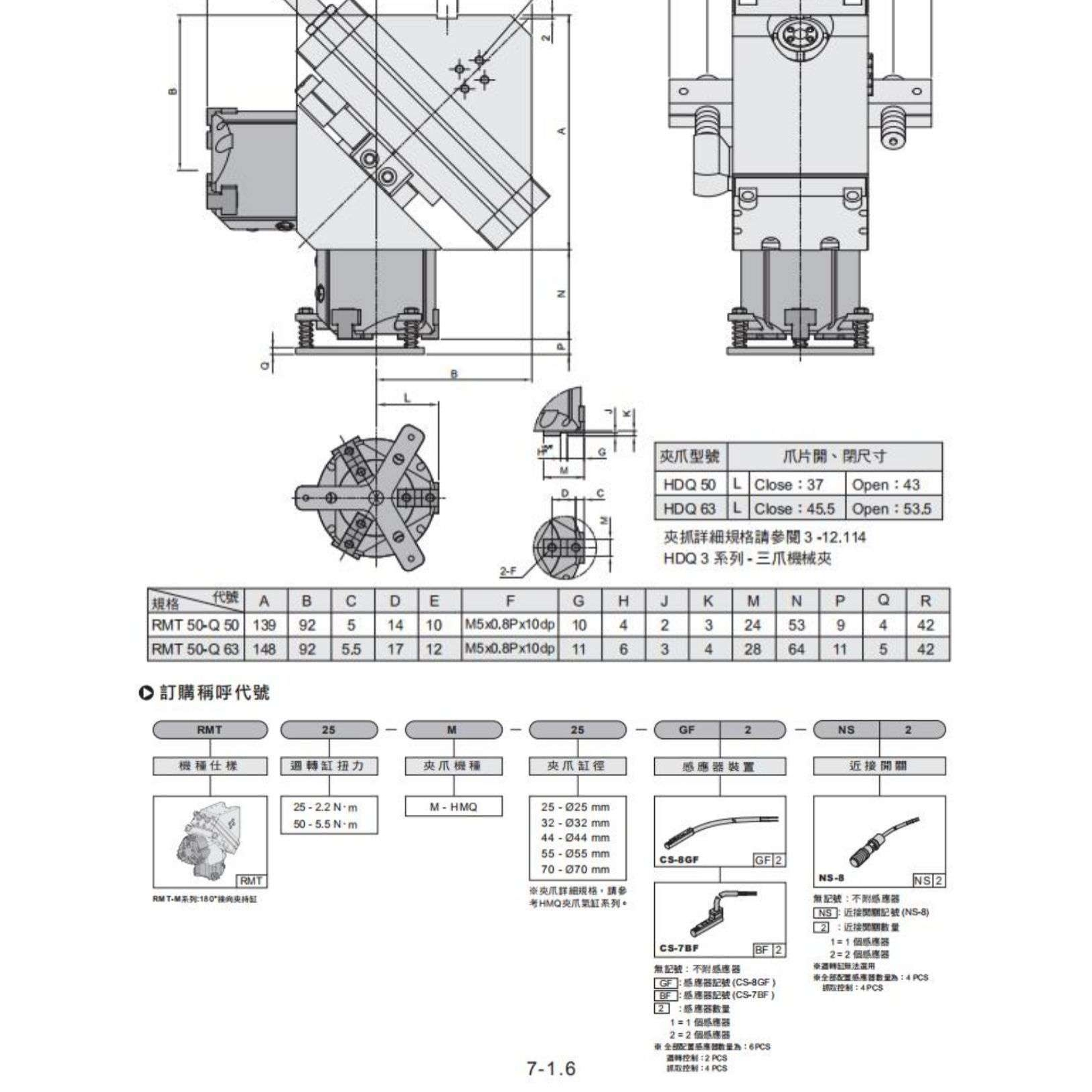 TML机械手换向气缸 180度翻转旋转换向夹持 TQL-20-25/32-2 RML