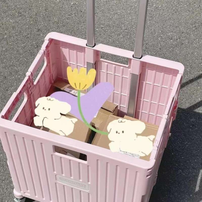 拉走买菜拿快递爬楼手拉小推车鸣玙轻便折叠超市购物带盖