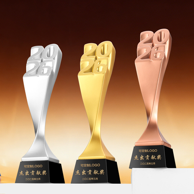 2026新款水晶树脂奖杯定制高档大气时尚年会优秀员工颁奖刻字奖座