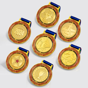 2024金属奖牌挂牌定制马拉松乒乓球羽毛球篮球足球运动会歌唱舞蹈