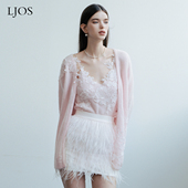 LJOS白色鸵鸟毛蛋糕半裙2026早春氛围感百搭短裙 徐如蓝同款