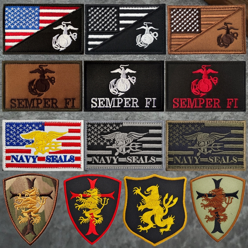 美国海豹突击队NAVY SEALS蛙服徽章刺绣魔术贴臂章战术旗帜士气章