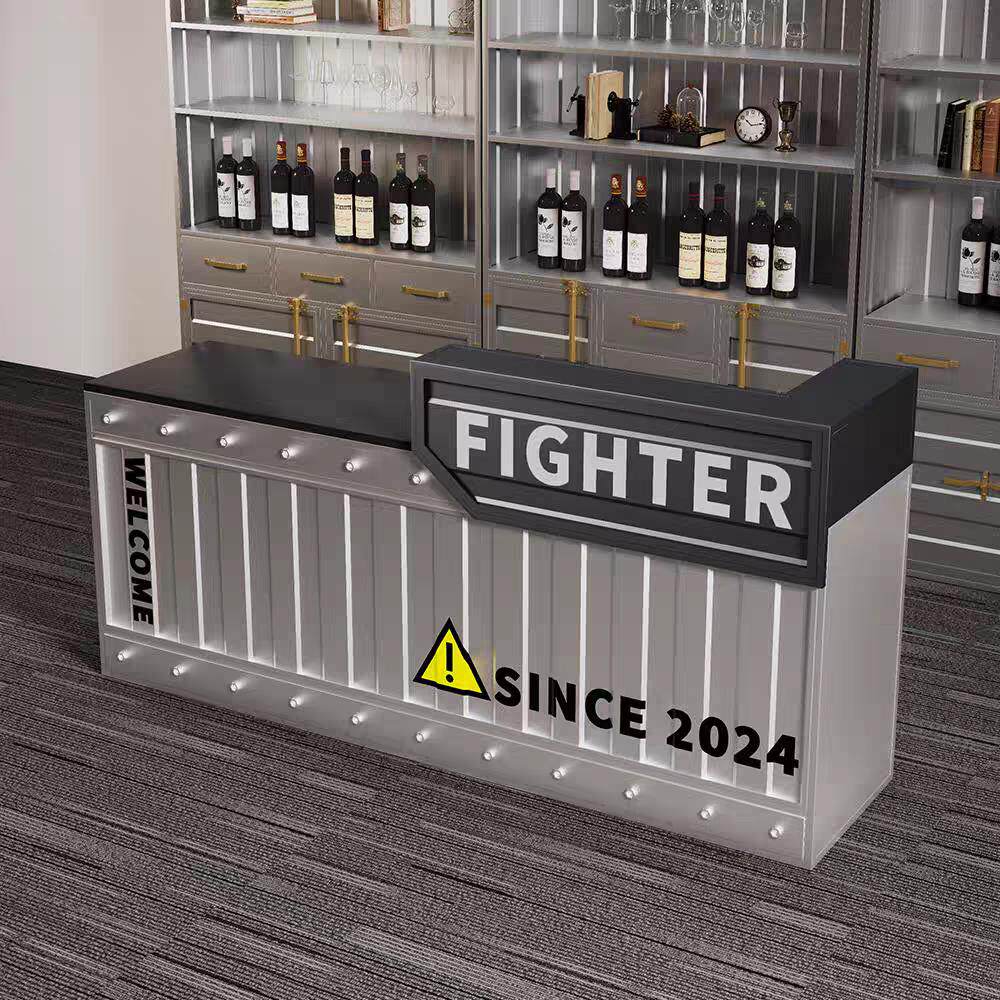 工业风酒吧吧台收银柜台集装箱奶茶店咖啡厅商用创意转角前台接待