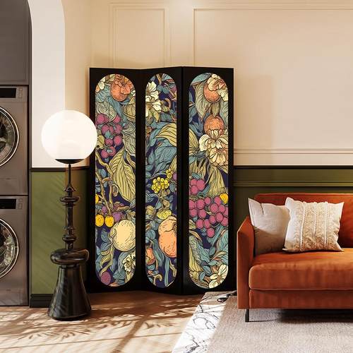 法式中古屏风隔断客厅可折叠移动卧室玄关遮挡家用轻奢覆古背景墙