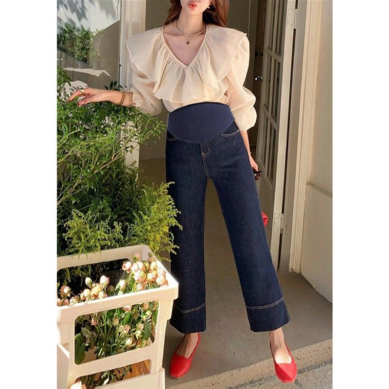 浅蓝孕妇九分阔腿裤夏季薄款外穿2024新款显瘦托腹直筒牛仔裤春秋,孕妇装/孕产妇用品/营养,孕妇休闲裤,淘宝优惠券,粉丝福利购,淘宝优惠卷