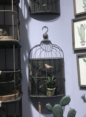 鸟笼铁艺摆件幼儿园森系s户外装饰园区微景观别墅走廊庭院花园布