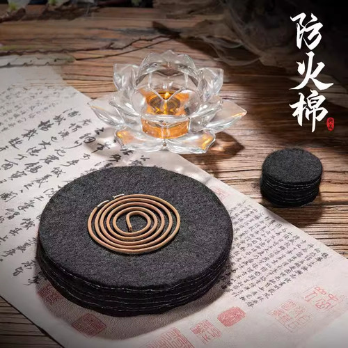 圆形香炉垫点香棉家用酥油灯隔热垫阻燃棉熏香炉耐高温隔热防火棉