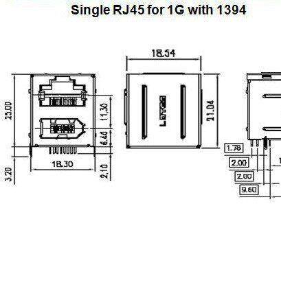 Single RJ45 for 1G with 1394 RJ45+1394 带1G