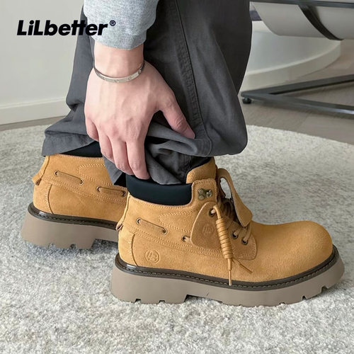 Lilbetter马丁靴翻盖男款秋冬靴子2026新款男鞋英伦风厚底工装靴