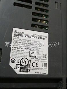 台达VFD075CP43B 21变频器一台成色所示实拍 议价