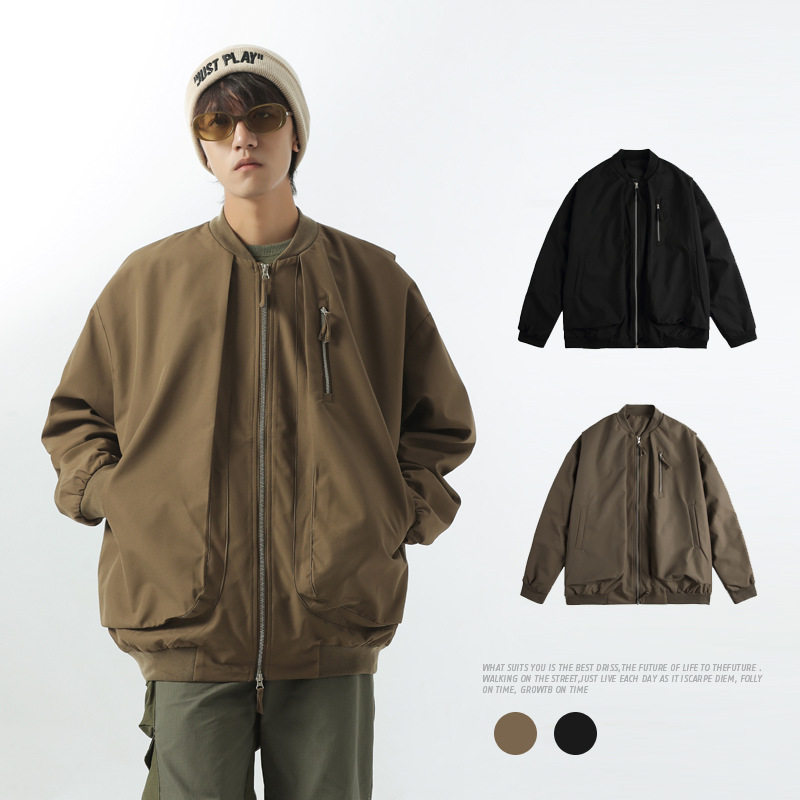 gksss装|士秋冬日系新款夹克工装宽松青春流行开衫外套上衣