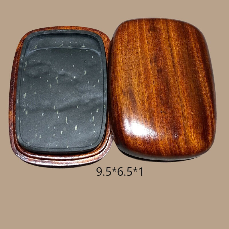 高档老坑龙尾砚婺源砚台文房四宝水波纹罗纹眉纹金星天然原石料端