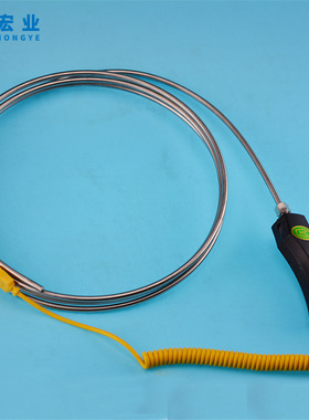 供应手持式铠装热电偶WRNK-187/104M大手柄热电偶 铝水高温炉专用