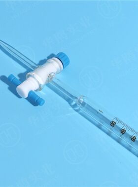 华鸥蓝线四氟酸式滴定管10/15/50/100cm实验室用品蓝线酸式滴定管