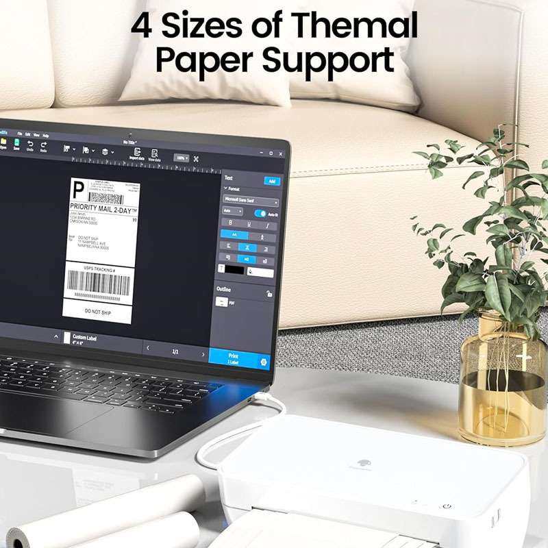 Remote A4 printer WiFi connection ink-free desktop printing