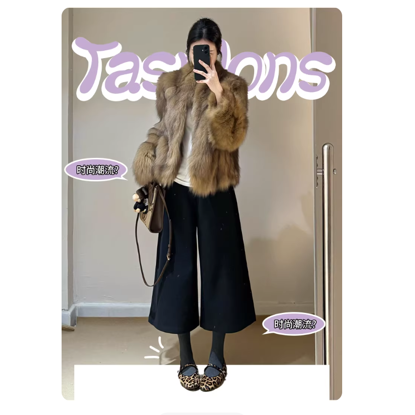 1-17F  毛呢八分裤    4011,女装/女士精品,休闲裤,淘宝优惠券,粉丝福利购,淘宝优惠卷