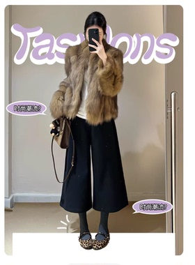 1-17F  毛呢八分裤    4011