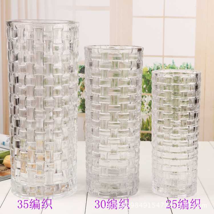 透明加厚玻璃落地花瓶百合花富贵竹水培花瓶高度35厘米现货