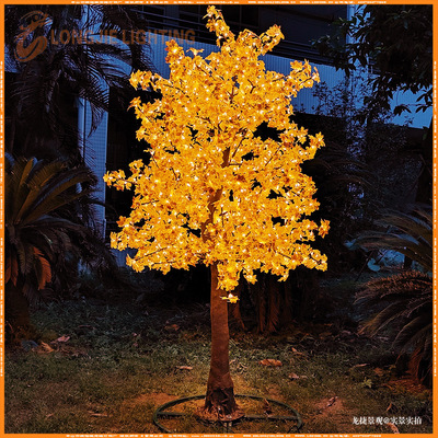 1728灯 高2.8米仿真发光枫叶树灯 LED枫叶景观灯 造型灯发光树灯