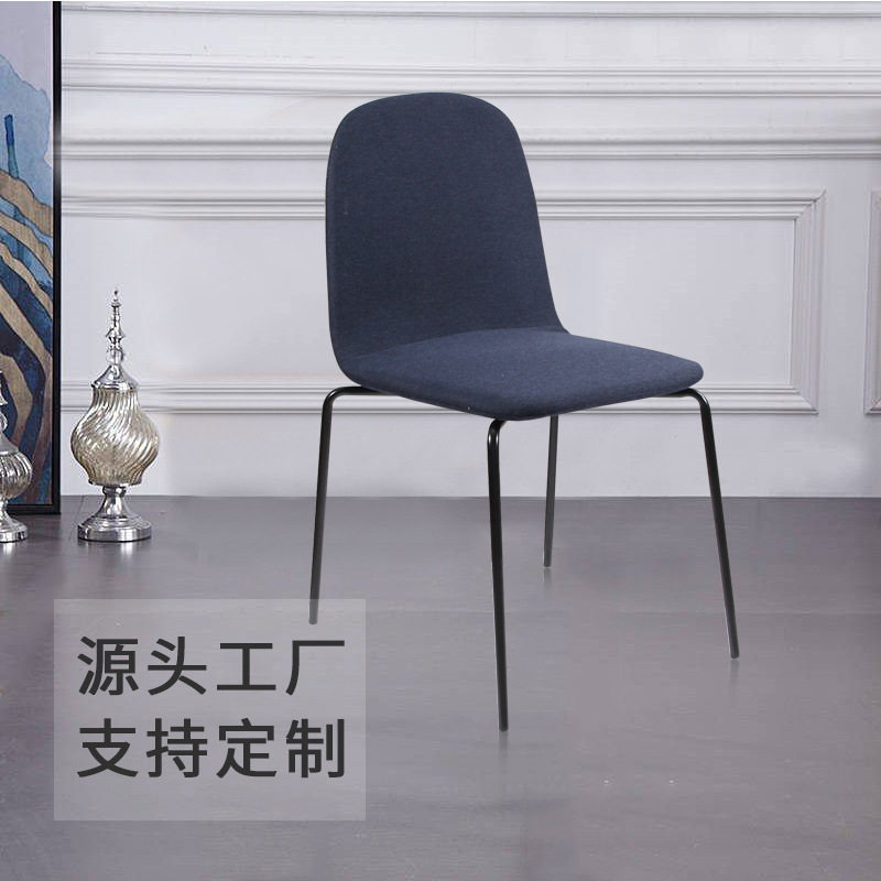 现代简约轻奢书房家用化妆椅靠背餐椅 厂家酒店黑白色休闲椅子