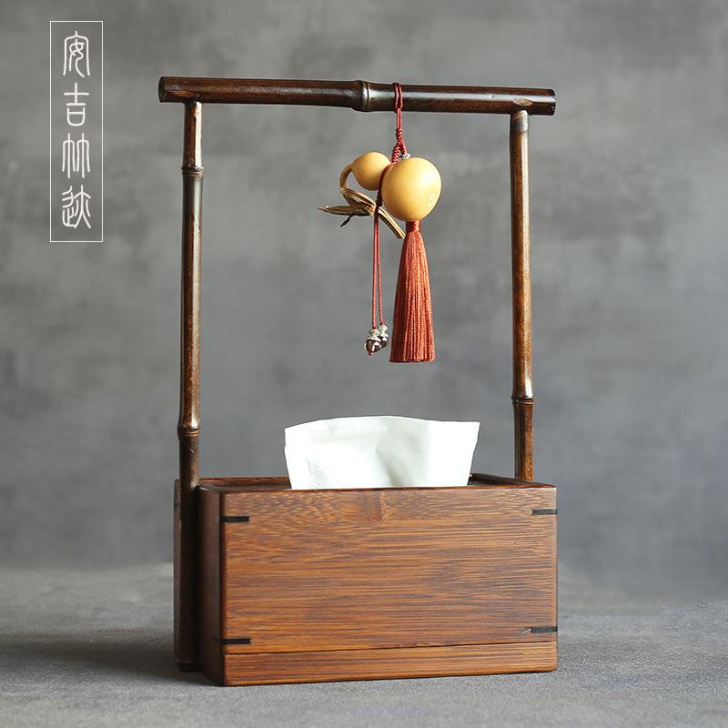 纸巾盒客厅2021新款茶几收纳盒轻奢档次新中式高端抽纸盒实木摆件