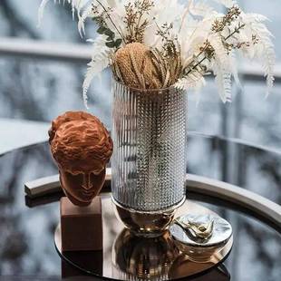 现代艺术摆件橙色树脂植绒维纳斯女神样板间售楼处客厅软装饰品