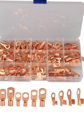 130pcs金色窥口端子铜接线端子SC系列端子套装盒装裸铜端子