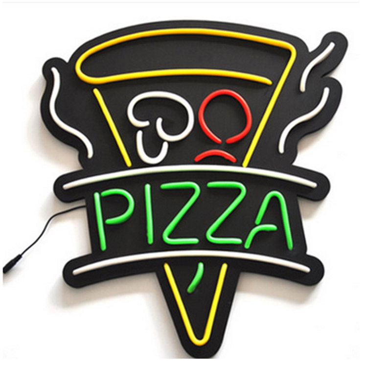 跨境出口柔性霓虹灯带广告牌发光字LED灯牌pizza招牌霓虹灯