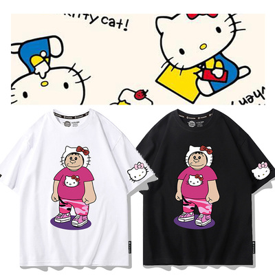 胖虎联名哈喽猫hellokitty短袖女