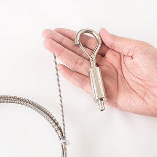 304不锈钢细软钢丝绳2mm 双头弹簧钩钢丝吊绳挂钩锁扣挂画晾衣绳