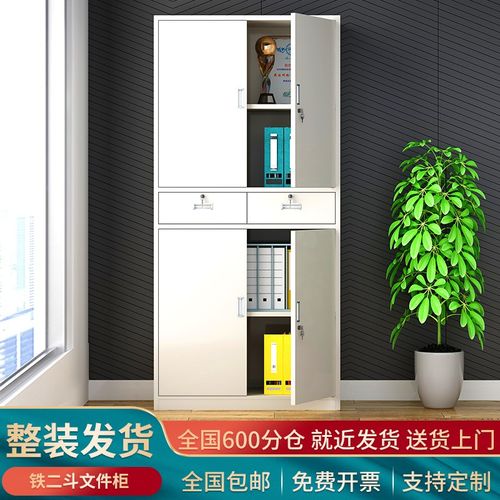 中二斗钢制文件柜档案柜办公室书柜铁柜带锁储物柜凭证柜资料柜子
