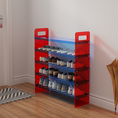 亚克力省空间入户多层斜放鞋架