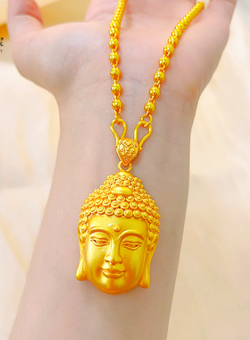 金店同款沙金大佛头吊坠