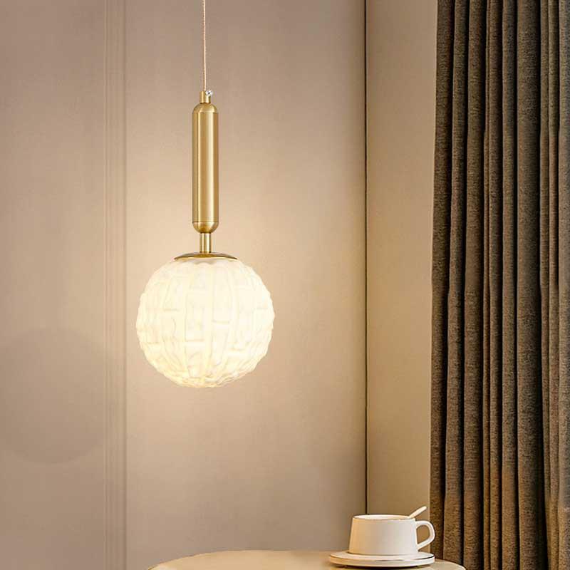 法式奶油风卧室床头吊灯现代简约网红玄关吧台餐厅主卧单头吊线灯