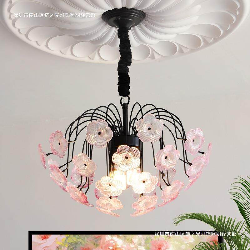 法式复古卧室吊灯玻璃花瓣女孩房衣帽间灯具中古风卧室书房餐厅灯,农机/农具/农膜,播种栽苗器/地膜机,淘宝优惠券,粉丝福利购,淘宝优惠卷