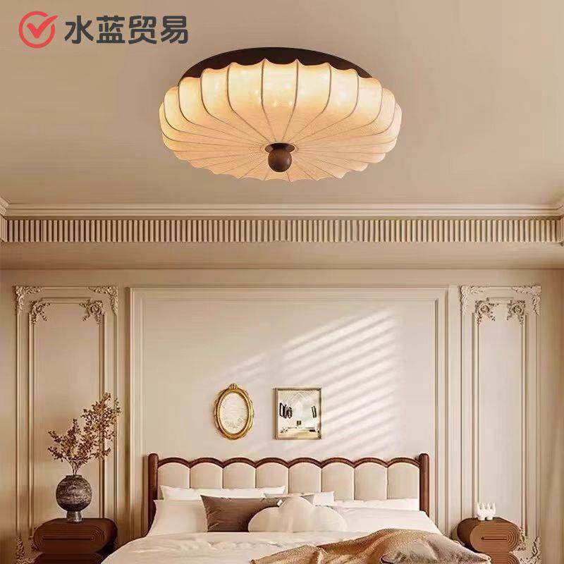 法式复古中古风实木主卧吸顶灯圆形布艺全光谱护眼复古布艺房间灯,农机/农具/农膜,播种栽苗器/地膜机,淘宝优惠券,粉丝福利购,淘宝优惠卷