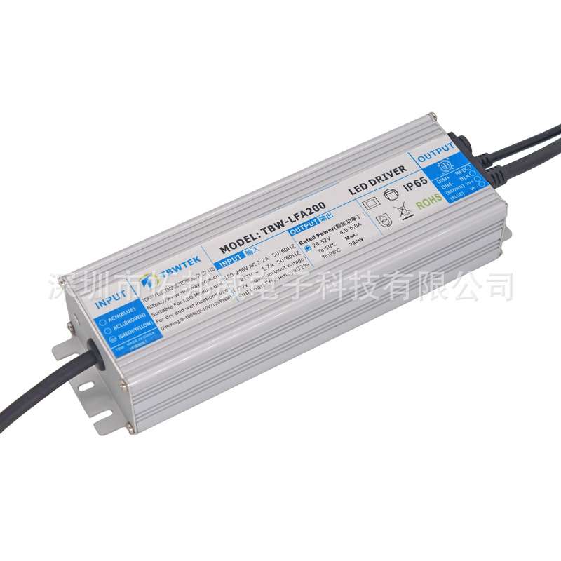 48V200W直流稳压电源IP67防水恒压0-10V PWM调光照明灯电源