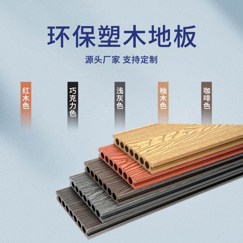塑木地板浮雕压花户外别墅阳台木塑地板庭院防腐木防水木塑地板