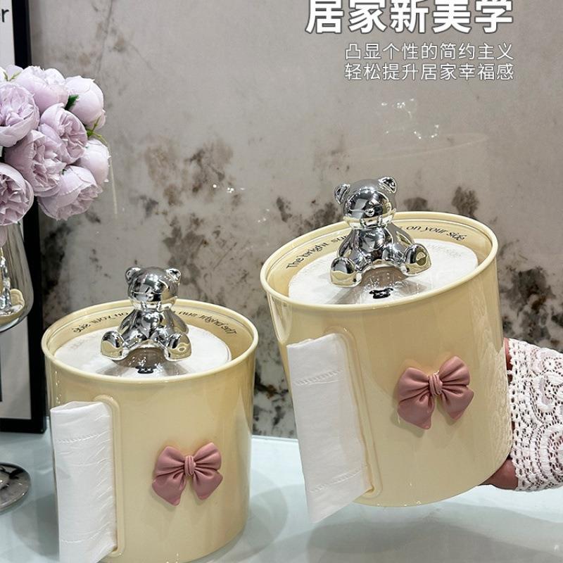 桌面创意卷纸筒圆筒茶几餐巾纸收纳盒抽纸卷纸盒客厅卫生间纸巾盒