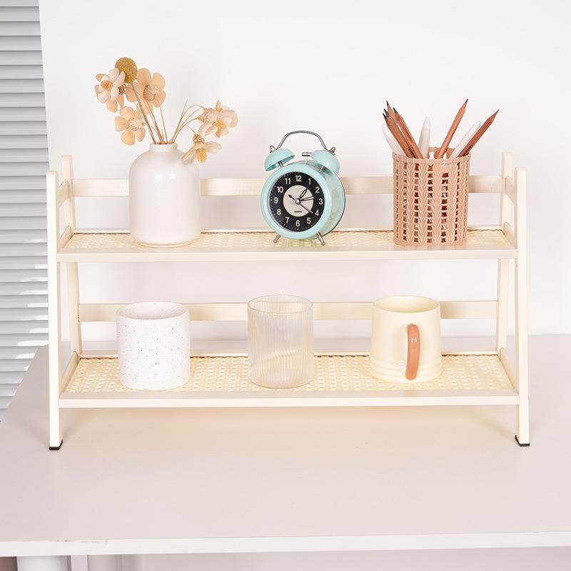 新款多功能奶油小架子 桌面置物架桌上书架用学习书桌多层办公室