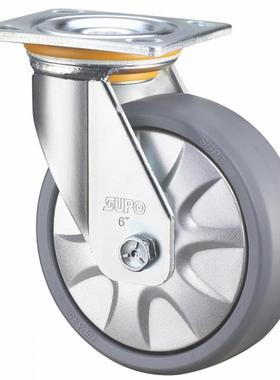 SUPO向荣5寸承重型带五金边刹车灰色PP万向脚轮Z07S-01C-125-112