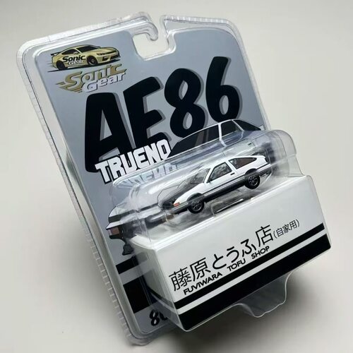 SonicGear 1/64比例 四色可选 头文字D Ae86可翻灯盖合金汽车模型