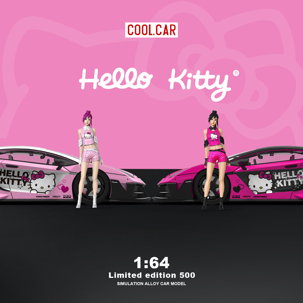 -CoolCar1:64 兰博kitty淡粉 深粉 仿真合金汽车模型 摆件