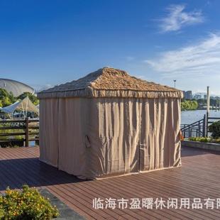 户外凉亭铝合金茅草棚庭院农家乐别墅庭院家用稻草房遮阳遮雨棚景